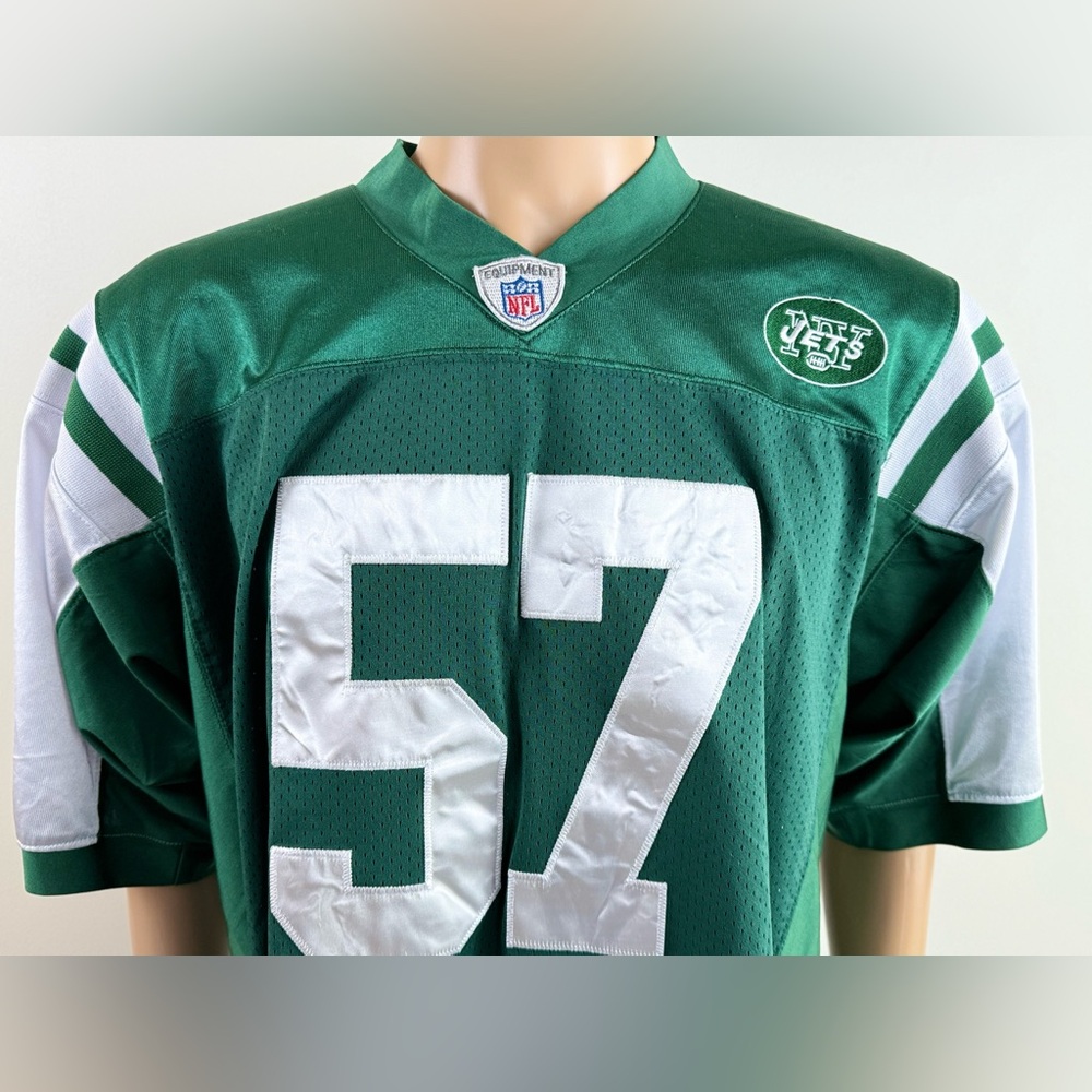 Reebok New York Jets Bart Scott #57 Stitched Jersey, Size 52, Green/White - Picture 3 of 15